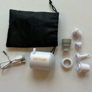 Deyouzeng Portable Rechargeable Mini Air Pump and Camping Light with 5 nozzles